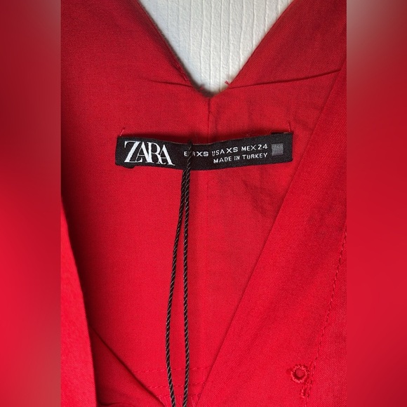 Zara Red Tiered Ruffled Maxi Dress for Wedding Guest - Picture 7 of 11